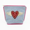 MY DORIS Small Heart Purse In Denim Clearance