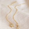 LISA ANGEL Thread Through Moon & Star Chain Earrings In Gold Best