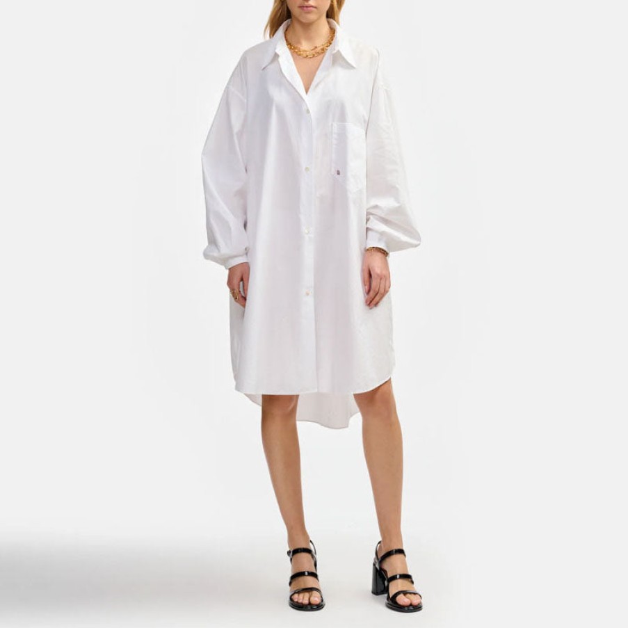 BELLEROSE Ganesh Oversized Shirt Dress In White Wholesale