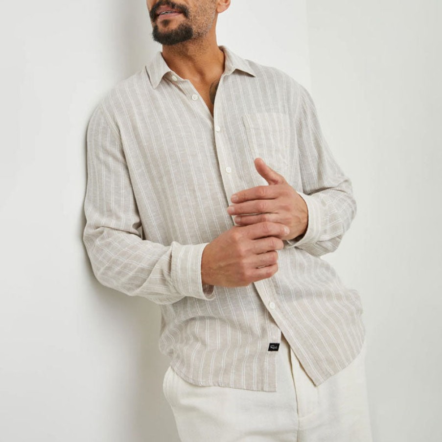 RAILS Connor L/S Shirt In Ghurka White Pinstripe Online