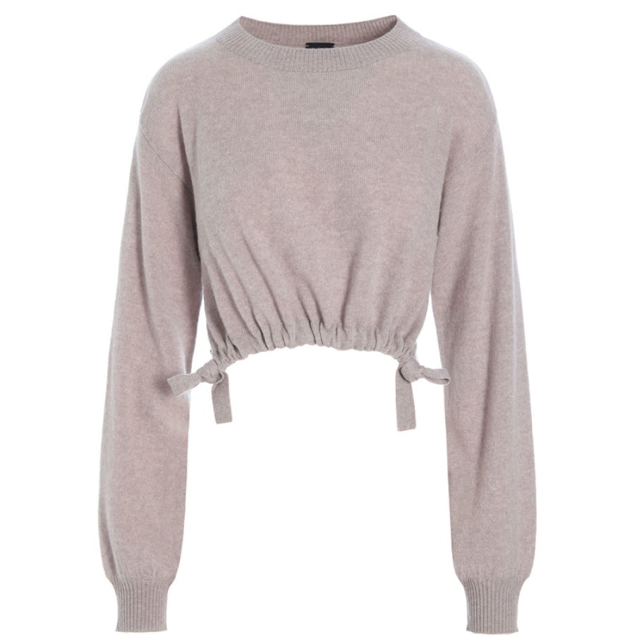 BITTE KAI RAND Cropped Cloud Cashmere Knit In Soft Brown Clearance