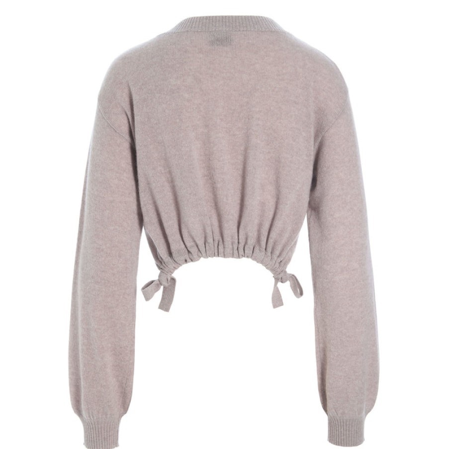 BITTE KAI RAND Cropped Cloud Cashmere Knit In Soft Brown Clearance