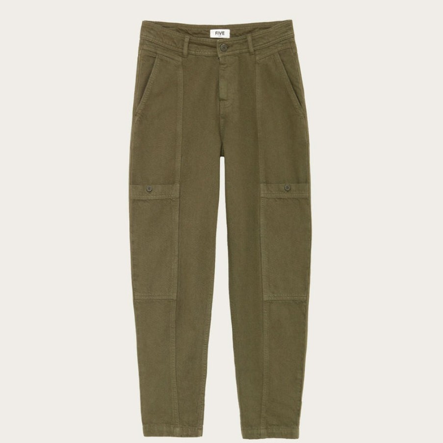 FIVE Marguerite Trousers In Khaki | Collen & Clare Online