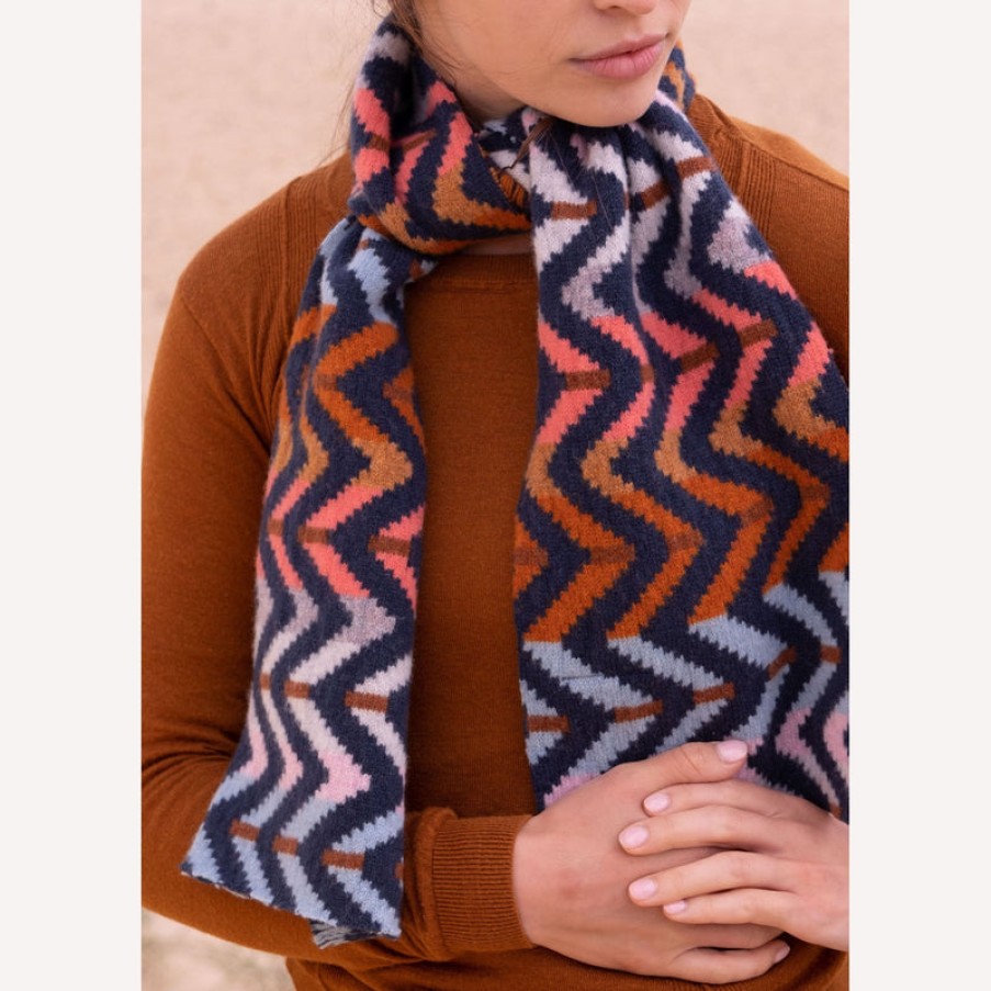 QUINTON & CHADWICK Small Zig Zag Scarf In Copper Beach | Collen & Clare New