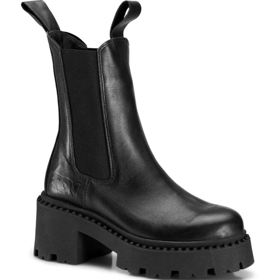 BRGN Heel Chelsea Boot In New Black Hot