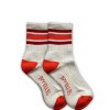 IVY ELLIS Womens Testaverde Vintage Sports Socks In Cream/Red | Collen & Clare Best