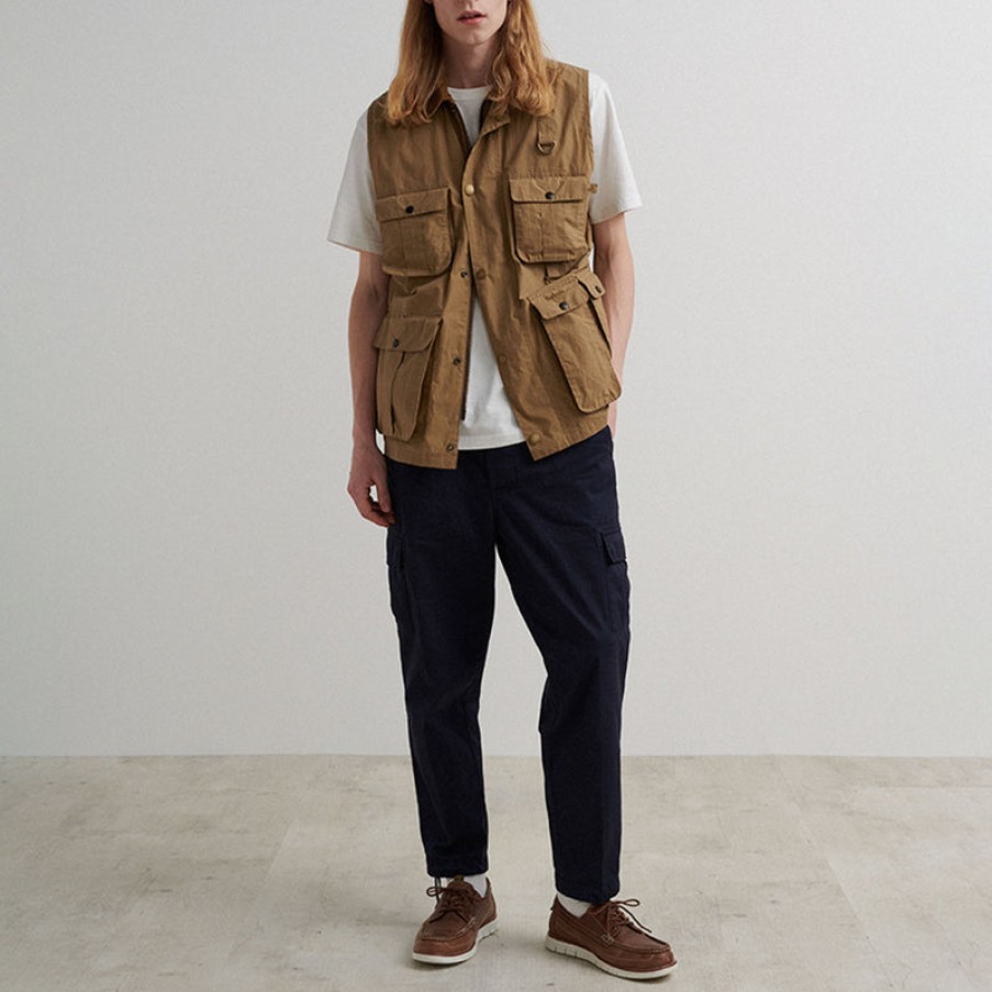 BARBOUR Modified Transport Vest In Golden Khaki Clearance