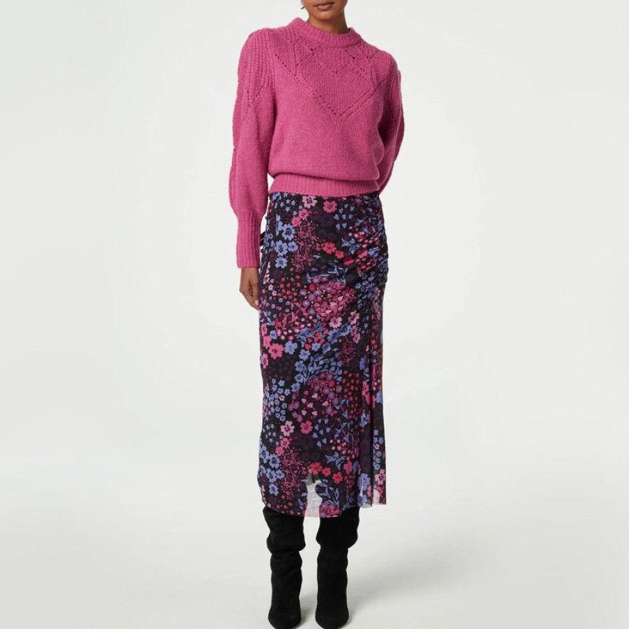 FABIENNE CHAPOT Jessy Midi Skirt In Black/Bubblegum Pink | Collen & Clare Hot