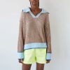 DR BLOOM Seagull Jumper In Brown New