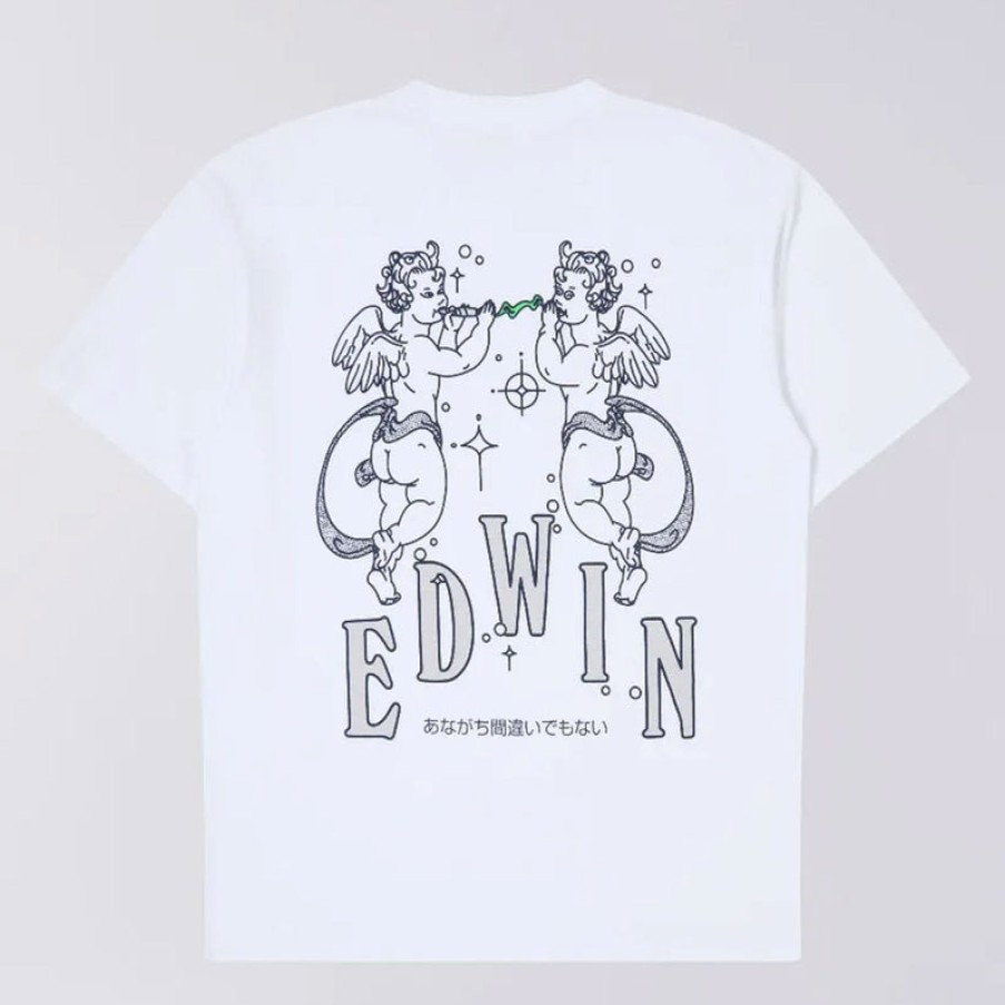 EDWIN Angels T Shirt In White | Collen & Clare Wholesale