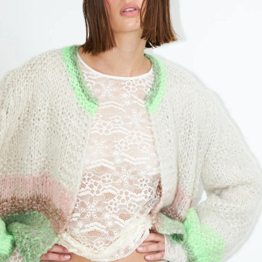 DAWN X DARE Gabi Shade Cardigan In Lime Best