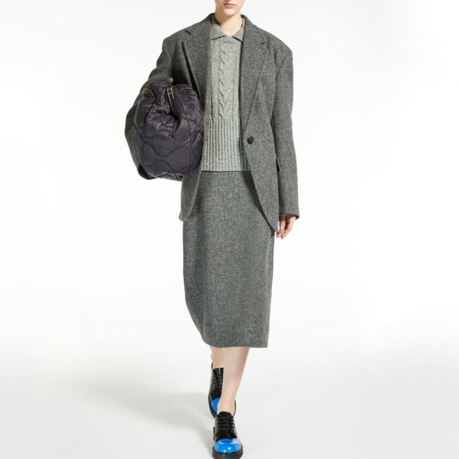 WEEKEND MAXMARA Virgus Wool Skirt In Dark Grey | Collen & Clare Clearance