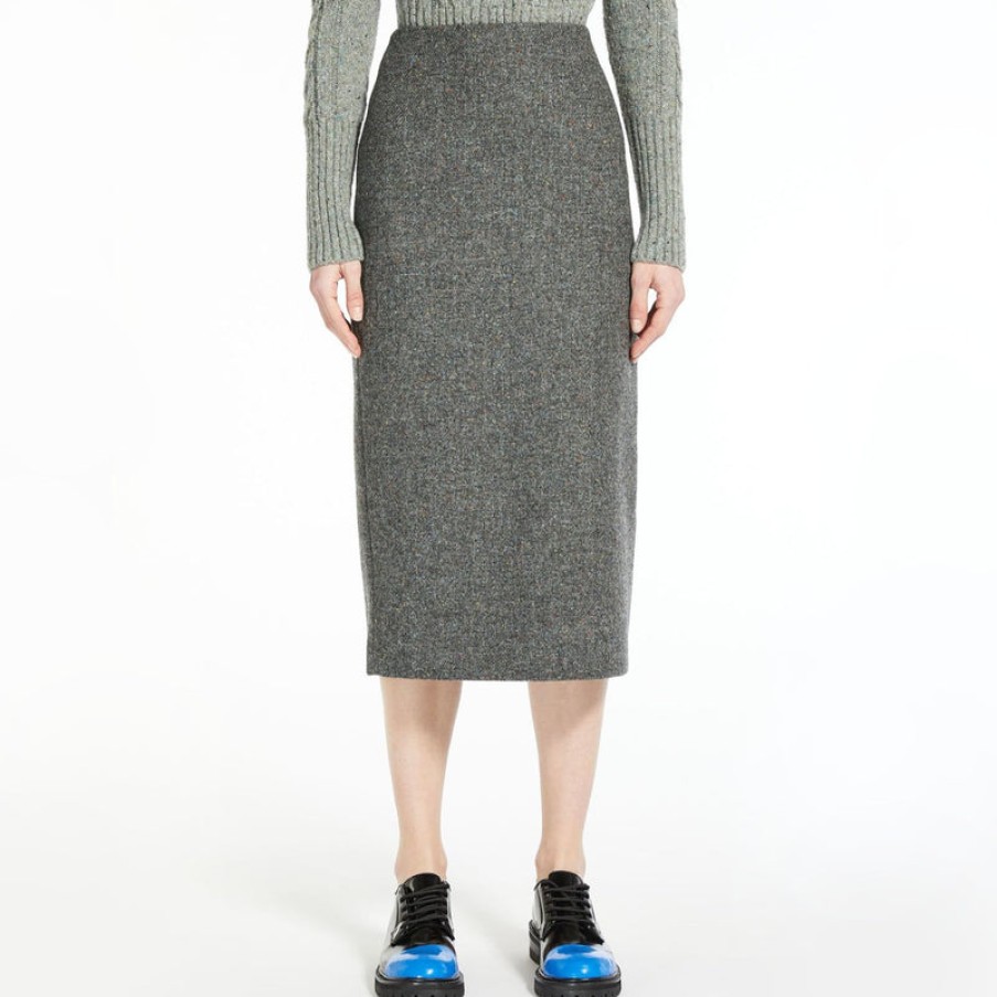 WEEKEND MAXMARA Virgus Wool Skirt In Dark Grey | Collen & Clare Clearance