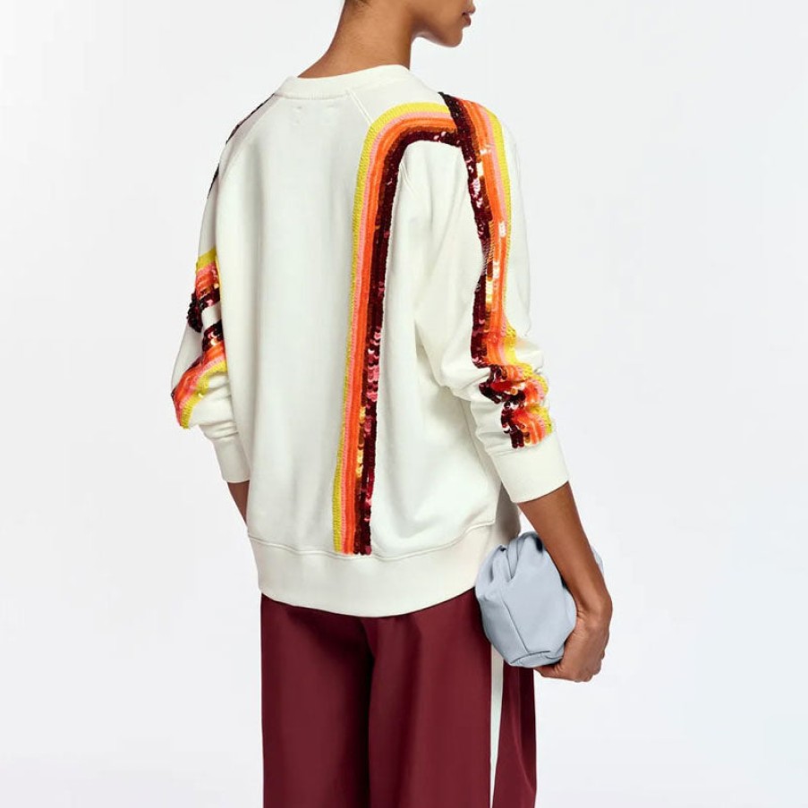 ESSENTIEL ANTWERP Filicudi Embroidered Sweatshirt In Off White New