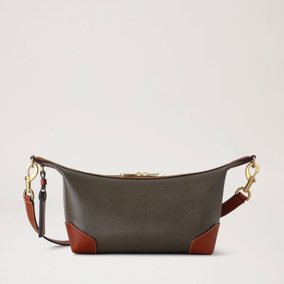 MULBERRY Heritage Crossbody Clipper Eco Scotchgrain Bag In Mole/Cognac Clearance