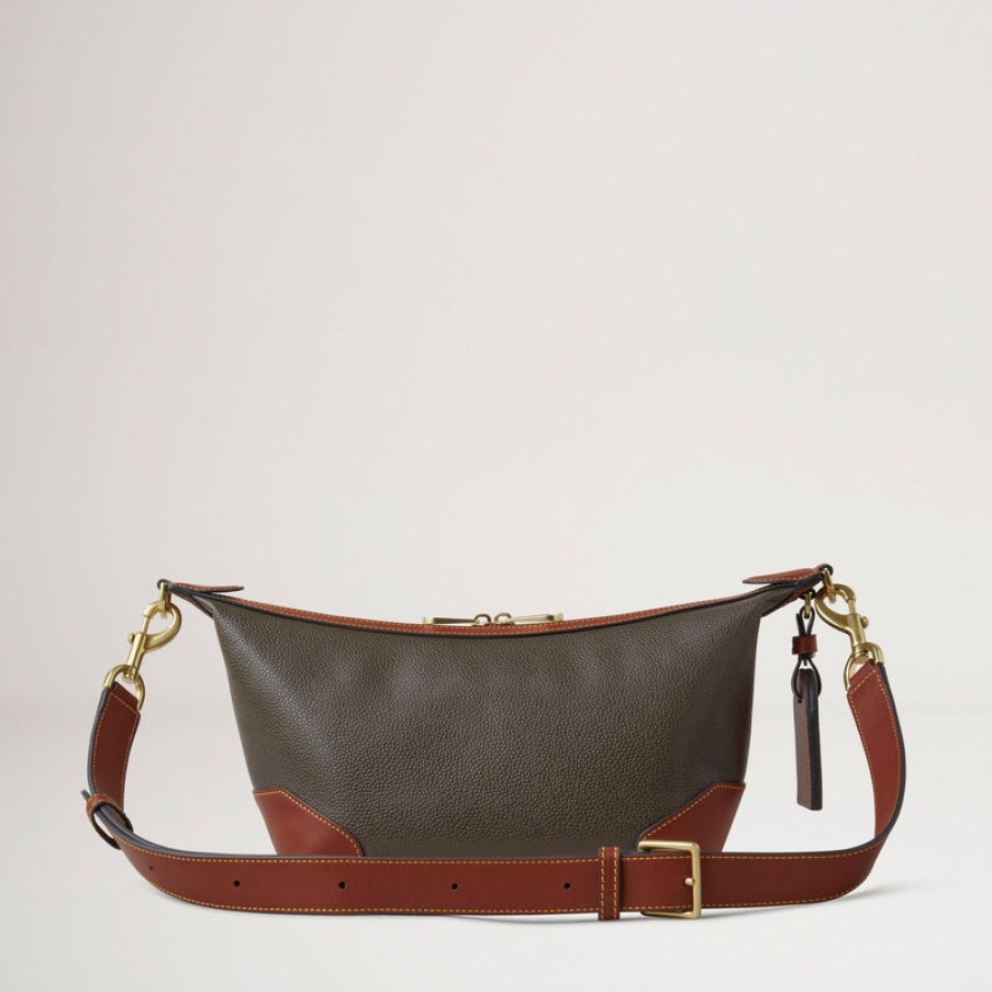 MULBERRY Heritage Crossbody Clipper Eco Scotchgrain Bag In Mole/Cognac Clearance