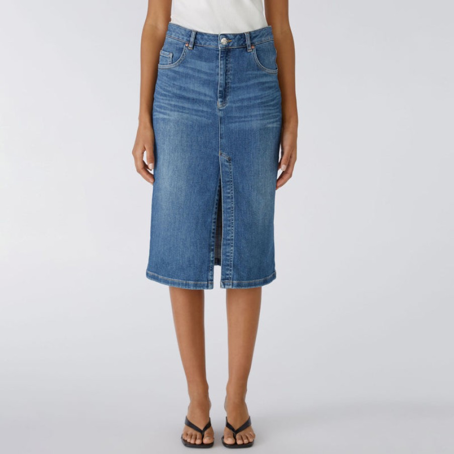 OUI Denim Skirt In Dark Blue Denim Wholesale