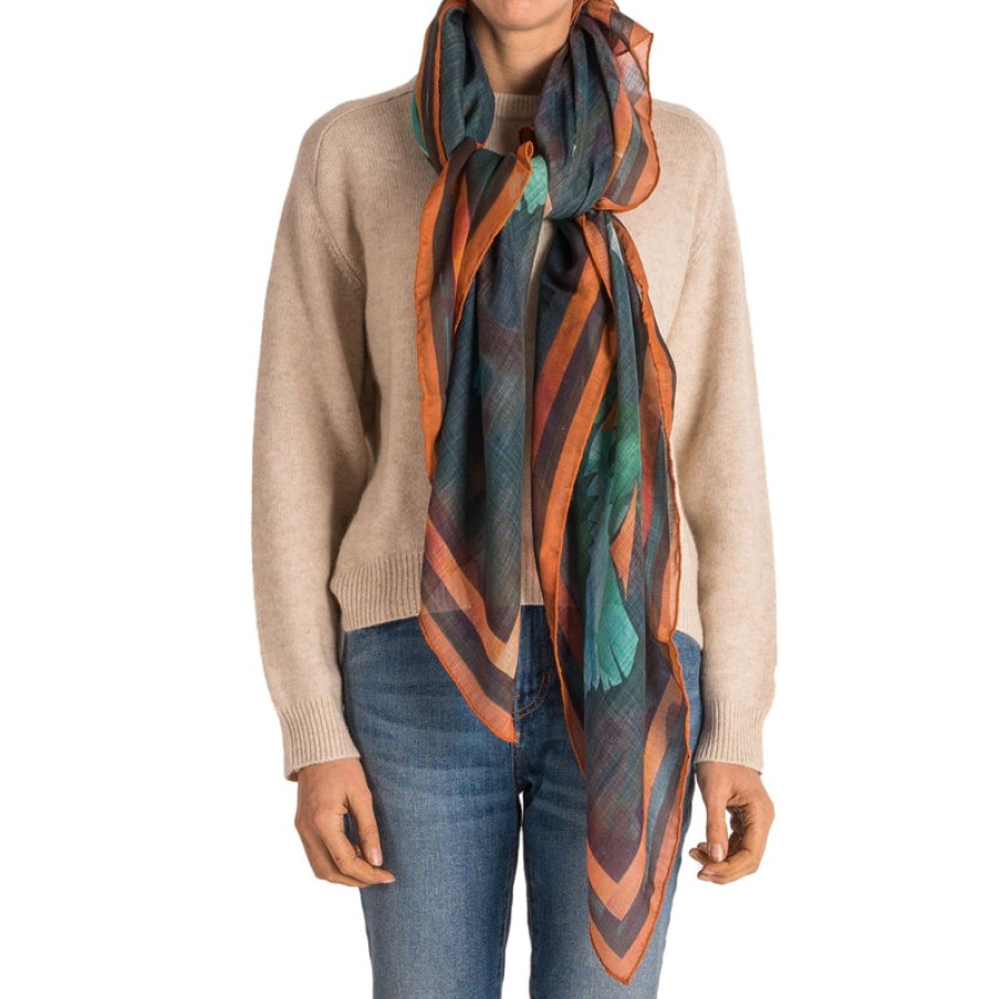 JOY MILLER Flying Kingfishers Scarf In Blue | Collen And Clare Online