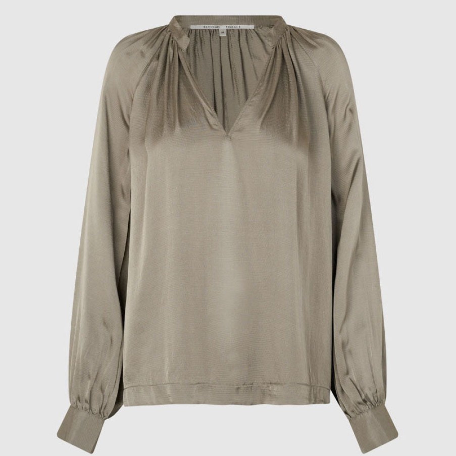 SECOND FEMALE Noma Tunic Blouse In Roasted Cashew Hot