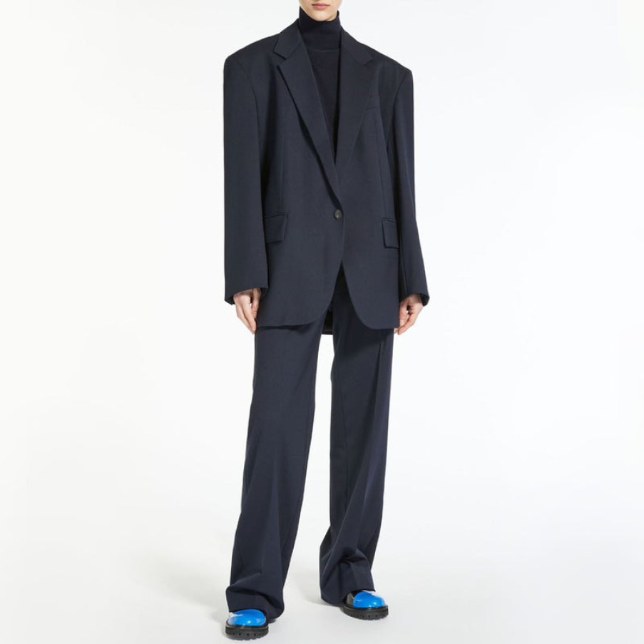 WEEKEND MAXMARA Orbita Gabardine Trousers In Ultramarine | Collen & Clare Best