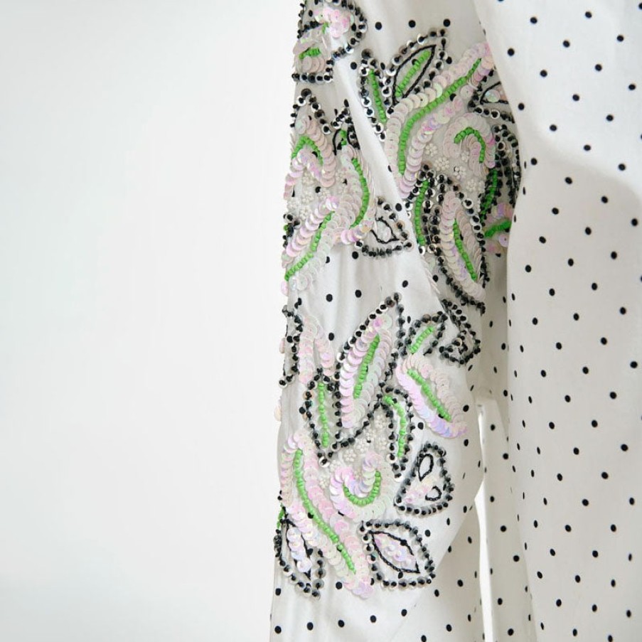 ESSENTIEL ANTWERP Feenie Embellished Shirt In White Hot