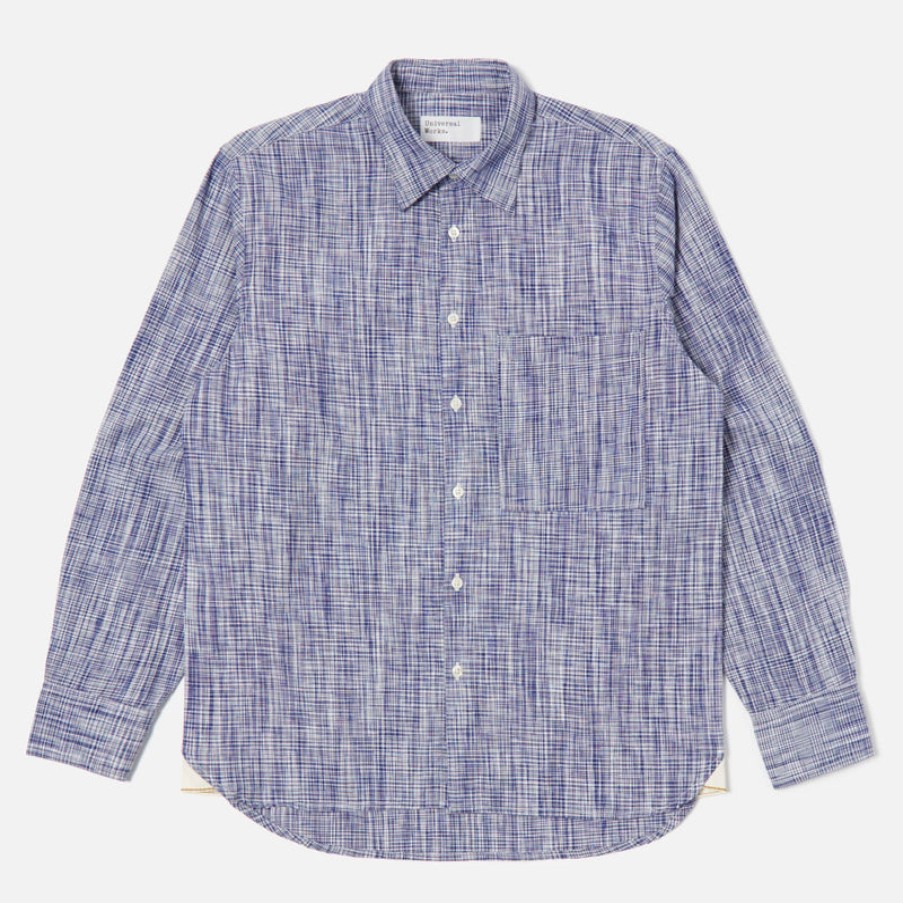 UNIVERSAL WORKS Square Pocket Shirt In Ocean Ikat Clearance