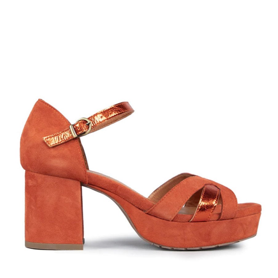 ESSKA Caro Suede Sandals In Rust Hot