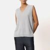 LEVETE ROOM Eloise 3 Cashmere Tank In Sky Grey Melange New