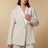 MARINA RINALDI Certezza Triacetate Blazer In Champagne | Collen & Clare Clearance