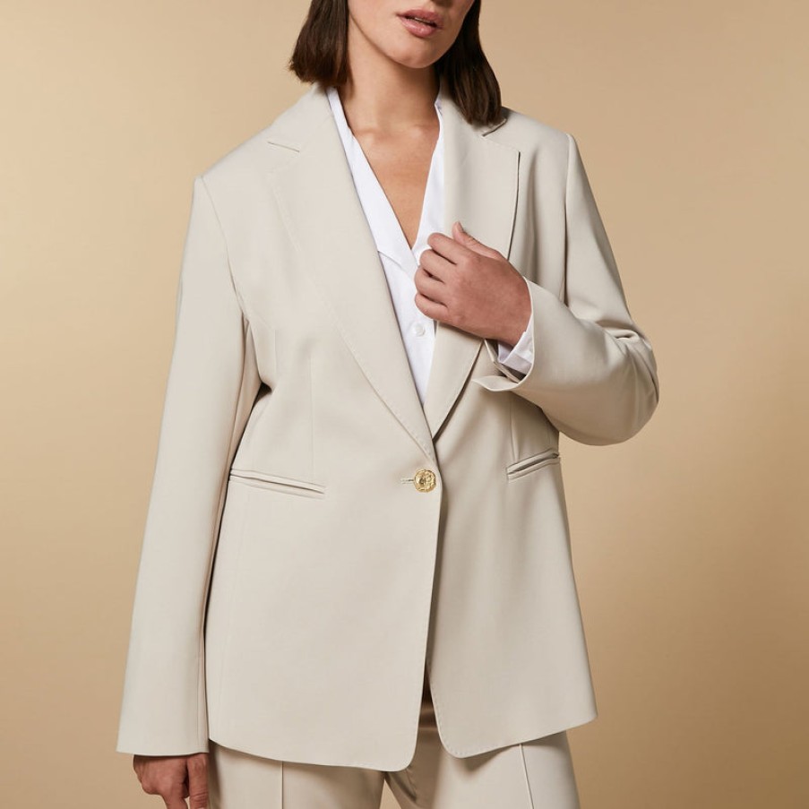 MARINA RINALDI Certezza Triacetate Blazer In Champagne | Collen & Clare Clearance