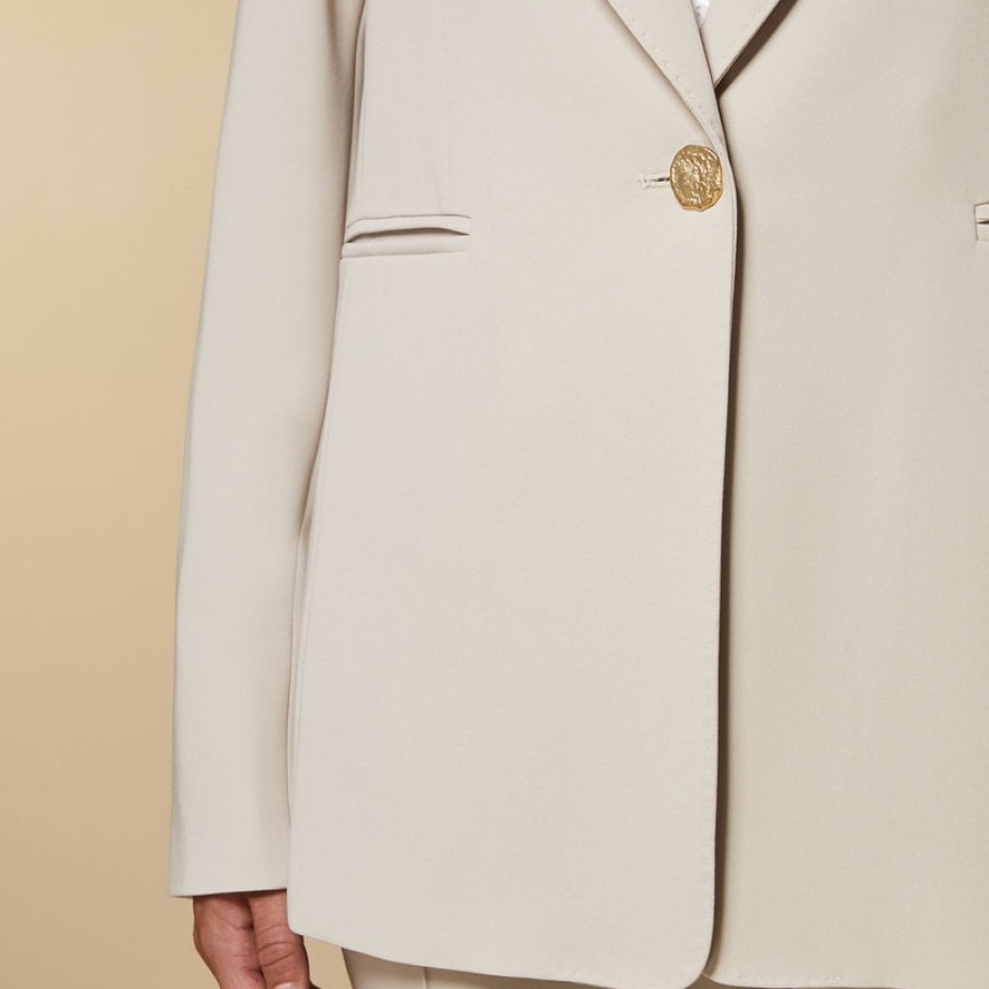 MARINA RINALDI Certezza Triacetate Blazer In Champagne | Collen & Clare Clearance