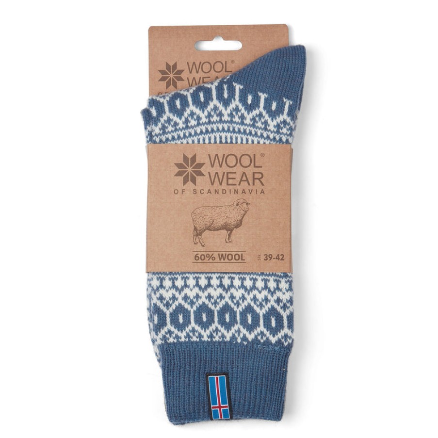 NORSK Icelander Norwegian Socks In Light Blue Clearance