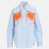 ESSENTIEL ANTWERP Fresh Embellished Shirt In Blue/Orange/White Wholesale