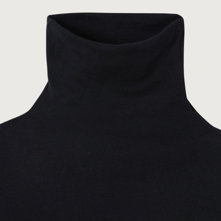 AMERICAN VINTAGE Massachusetts L/S Roll Neck Top In Black | Collen & Clare Hot