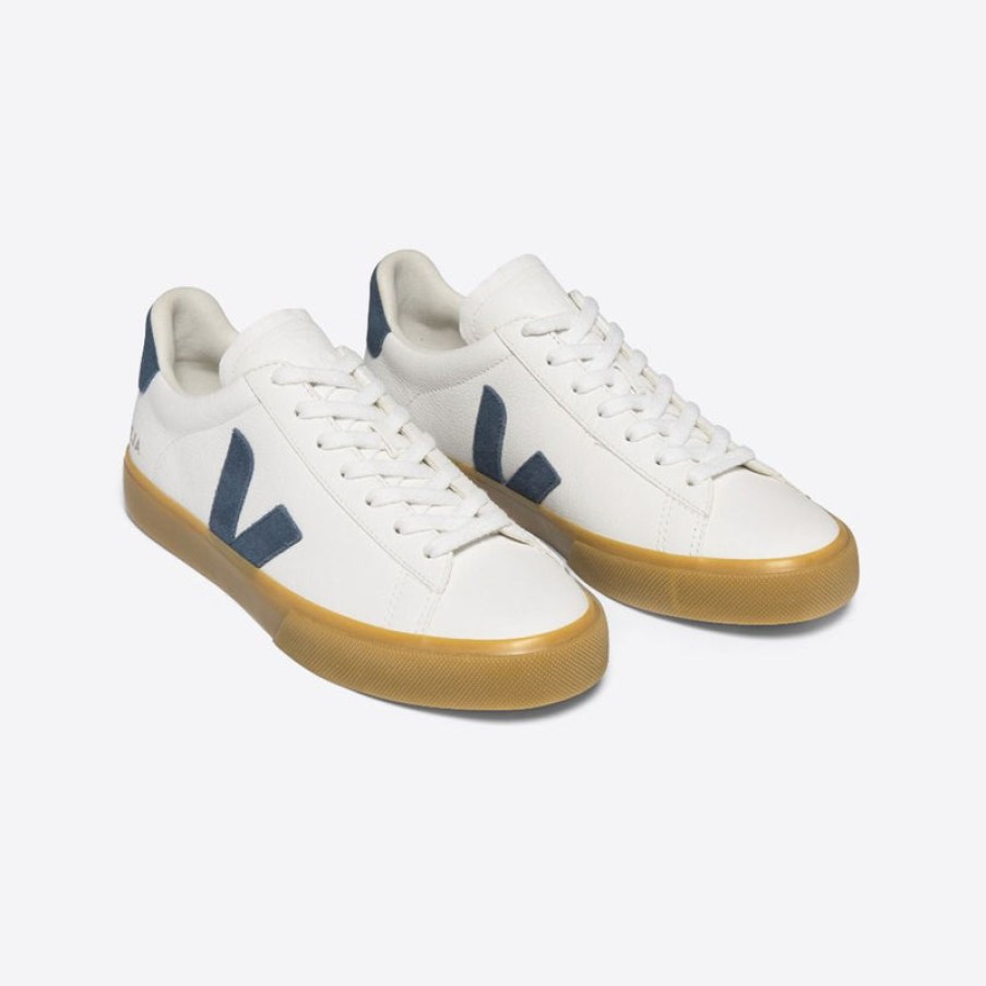 VEJA Campo Chromefree Leather Sneakers In Extra White/California Hot