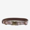 BARBOUR Reflective Tartan Dog Collar In Taupe/Pink Tartan | Collen And Clare New