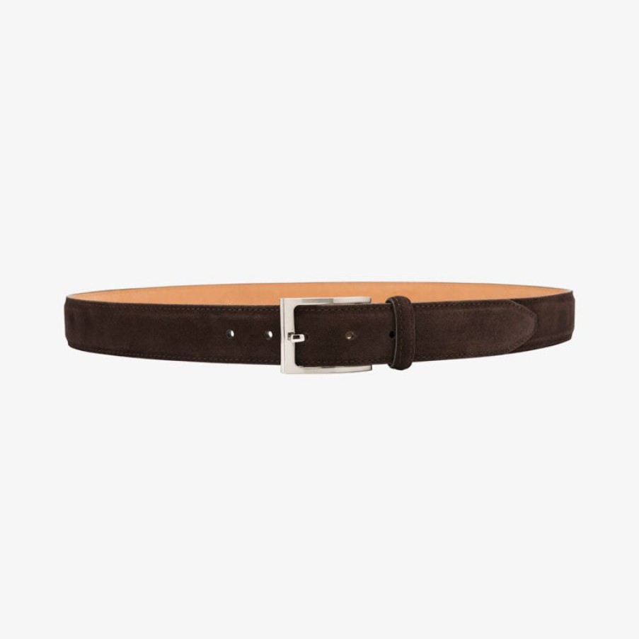 LOAKE William Suede Belt In Dark Brown | Collen & Clare Best