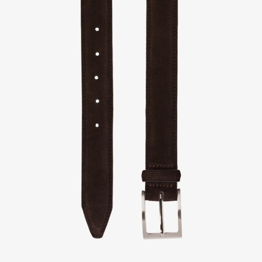 LOAKE William Suede Belt In Dark Brown | Collen & Clare Best