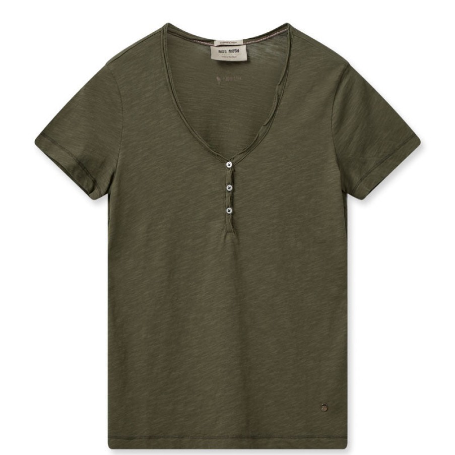 MOS MOSH Mmastin Basic T Shirt In Burnt Olive Wholesale