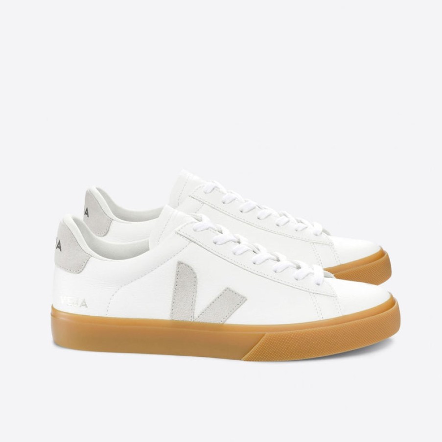 VEJA Womens Campo Chromefree Leather Sneakers In Extra White/Natural | Collen & Clare Best