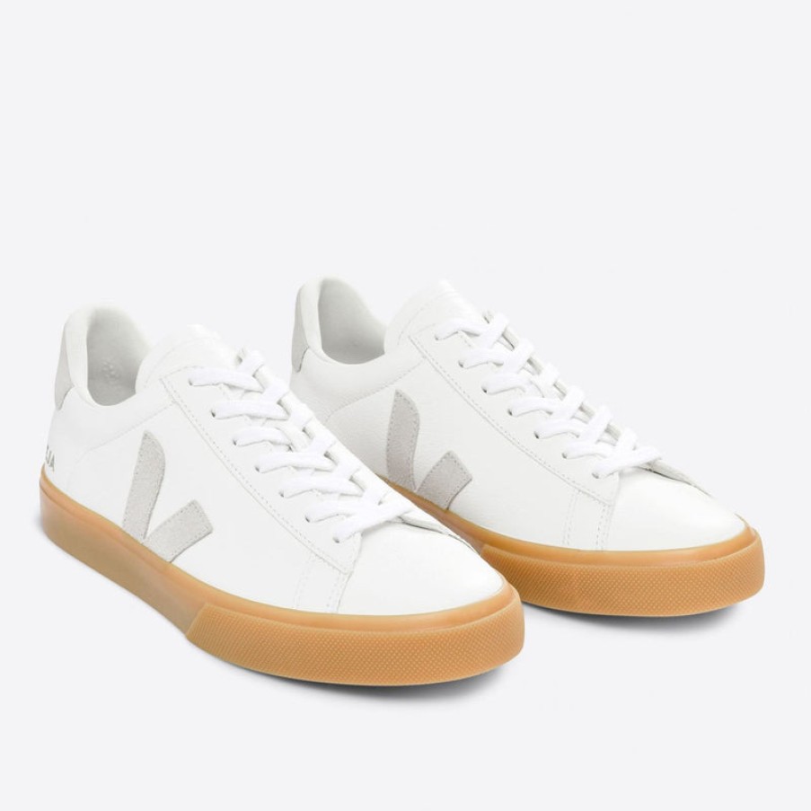 VEJA Womens Campo Chromefree Leather Sneakers In Extra White/Natural | Collen & Clare Best