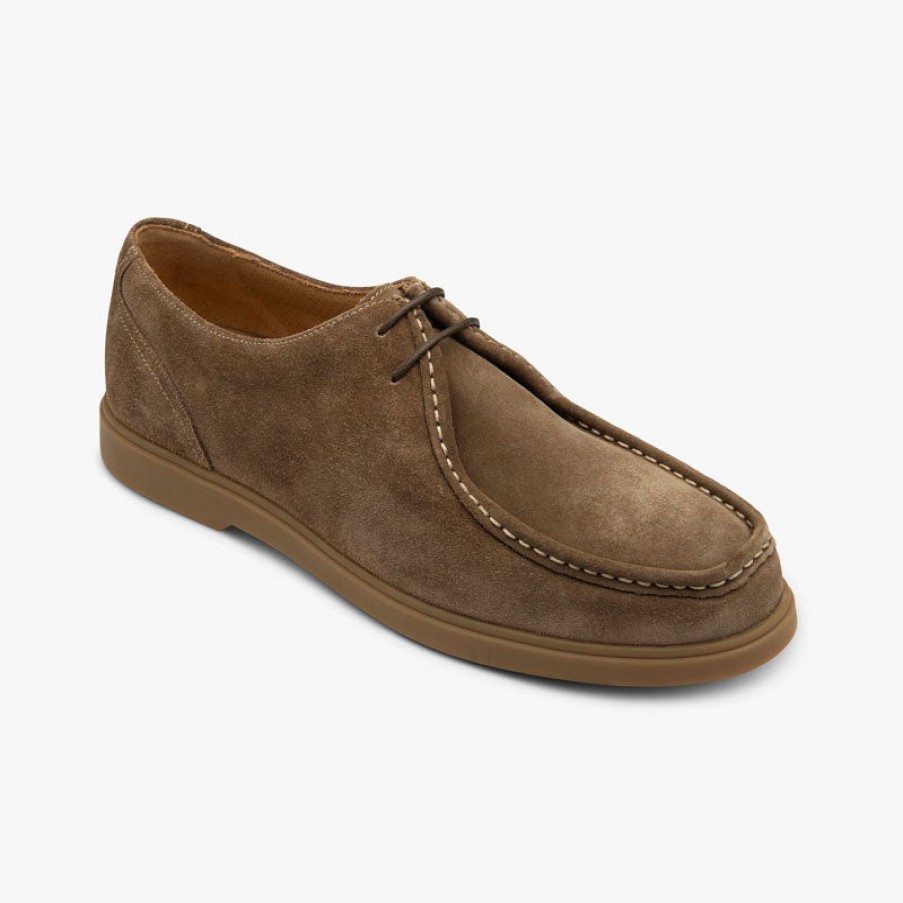 LOAKE Arezzo Suede Apron Tie Shoes In Flint Clearance