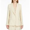 WEEKEND MAXMARA Nalut Linen Canvas Blazer In Sand Clearance