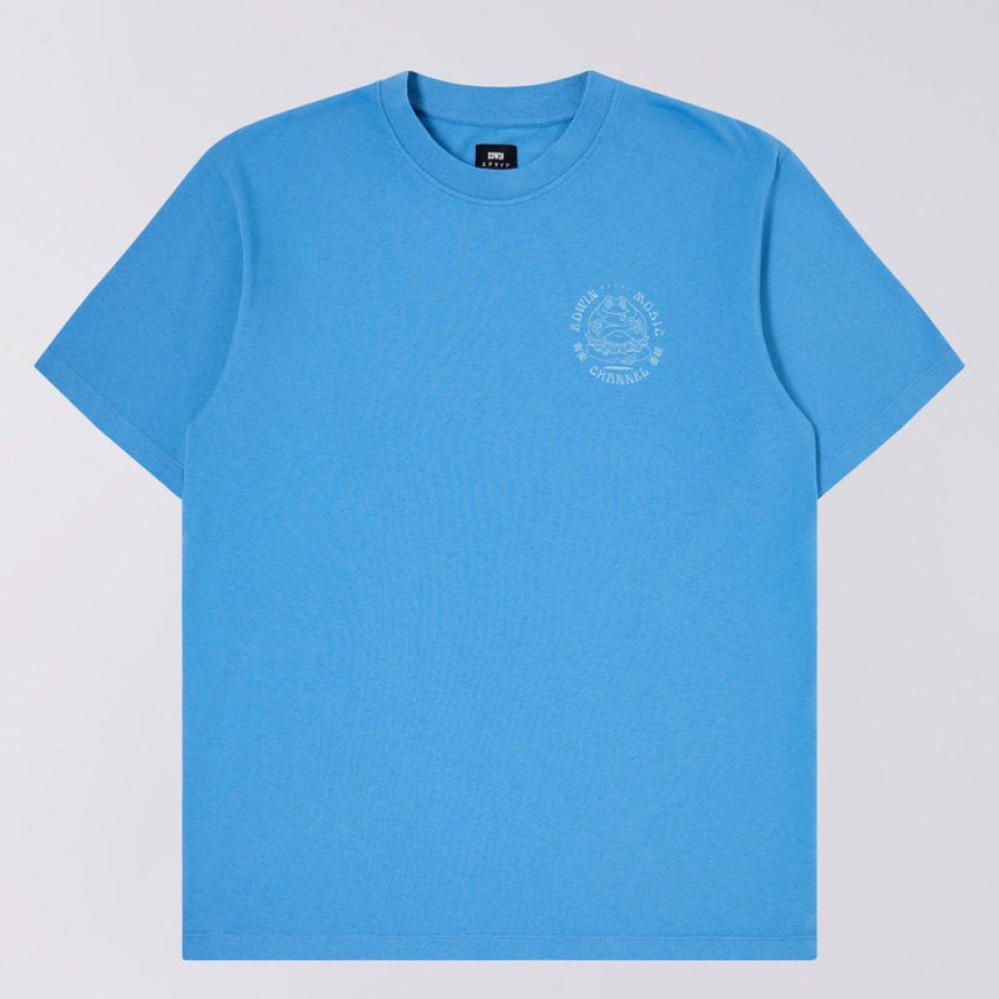 EDWIN Edwin Music Channel T Shirt In Parisian Blue | Collen & Clare Clearance