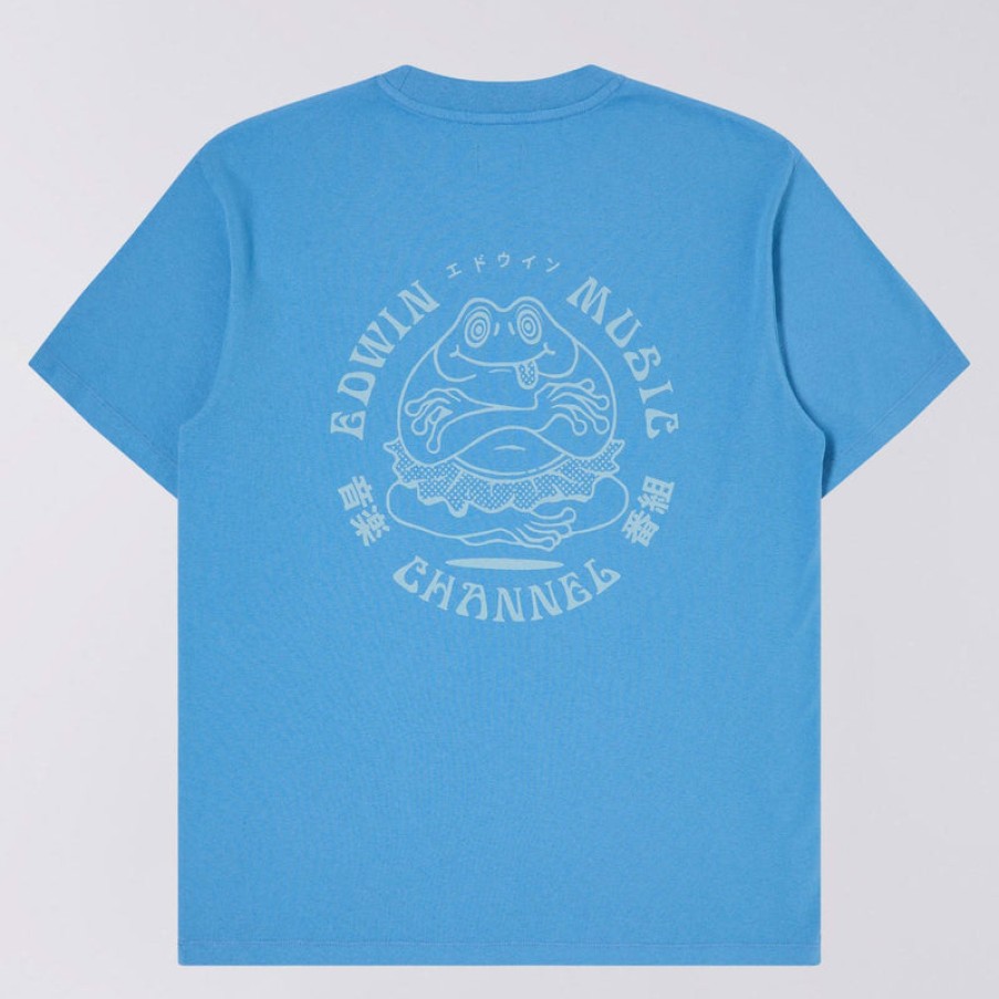 EDWIN Edwin Music Channel T Shirt In Parisian Blue | Collen & Clare Clearance