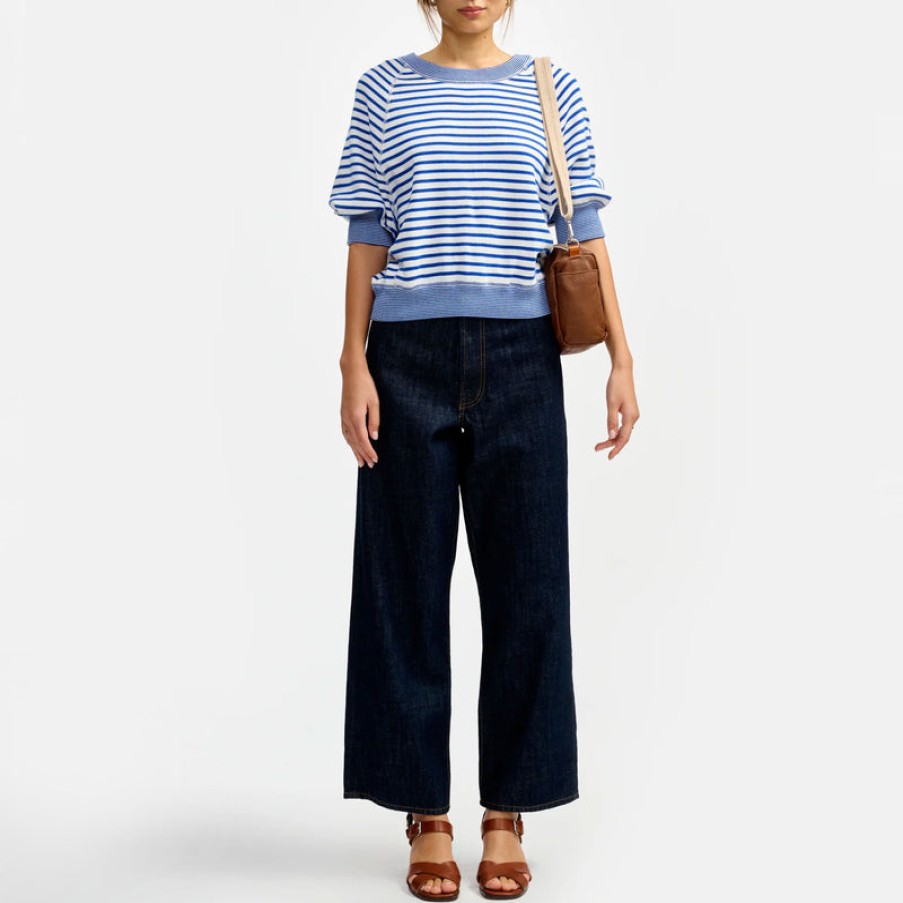 BELLEROSE Anglet Stripe Knit Top In Blue/White Online