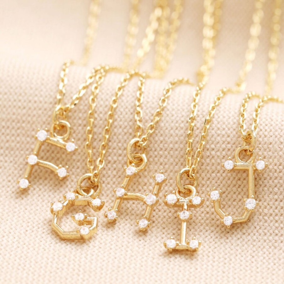 LISA ANGEL G Initial Crystal Constellation Necklace In Gold | Collen & Clare Wholesale