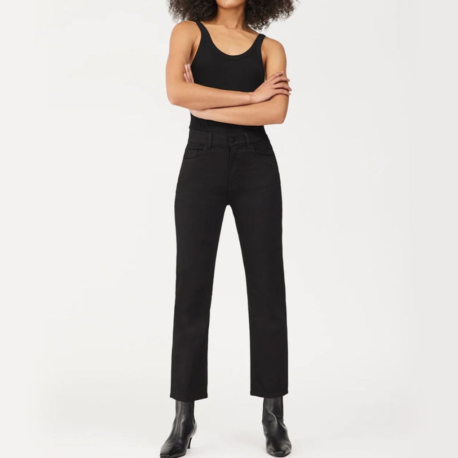 DL1961 Patti High Rise Straight Leg Jeans In Raven | Collen & Clare Clearance