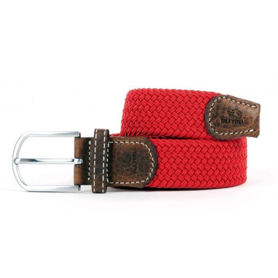 BILLYBELT Elastic Woven Belt In Pomegranate Red | Collen & Clare Online