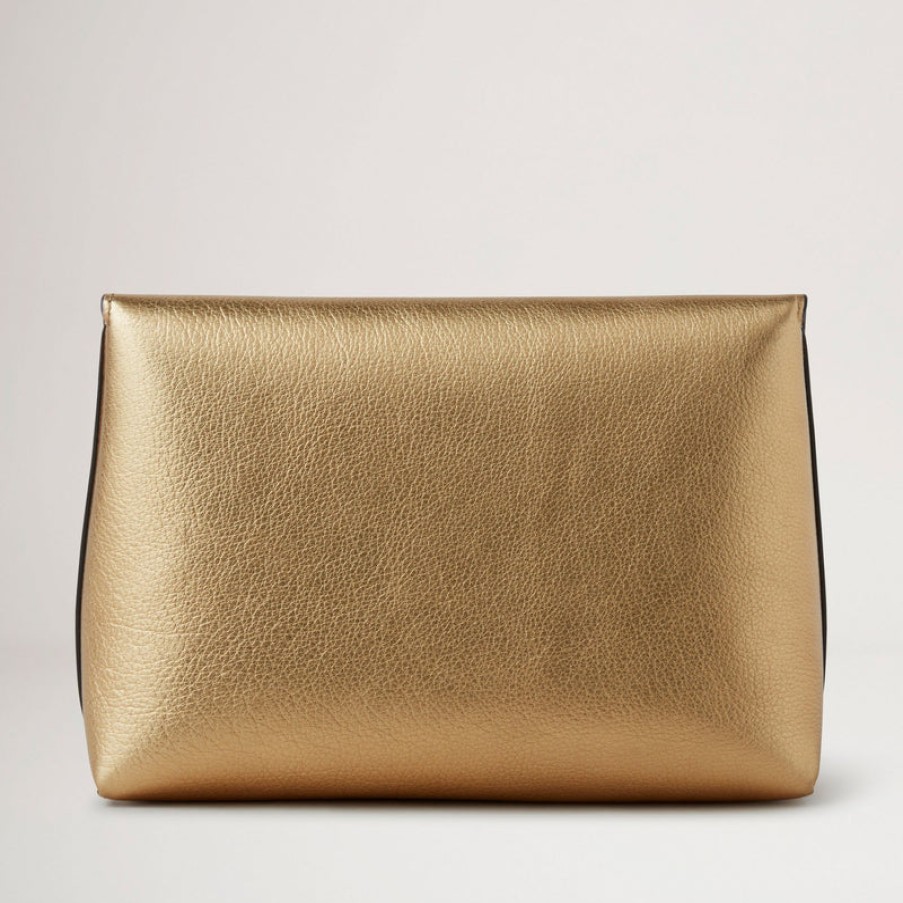 MULBERRY Darley Cosmetic Pouch In Soft Gold Foil Online